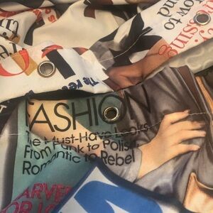 COPY - Vogue shower curtainsMagazine Collage Print vintage width 5 foot 7",leng…